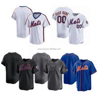 Maillots de baseball personnalisés en polyester respirant 100 %, brodés et imprimés, de haute qualité, pour équipes, style MLB, vente en gros
