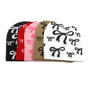 Chapeau en tricot à motif de nœuds jacquard personnalisé, bonnet d'hiver chaud unisexe pour adultes - Product Image 4
