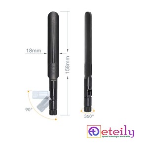 Antena de Goma ETEILY de Alta Ganancia 3G 6dBi con Conector Móvil Macho, Comunicación de Baja Pérdida, IP65, Frecuencia 824-2690MHz - Product Image 2