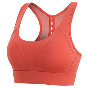 Soutien-gorge de sport pour femme à double bretelle, maintien élevé, confortable, couleur nude - Product Image 1