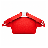 Bolso de cintura personalizado de la hermandad Delta Sigma Theta, rojo y blanco, estilo casual, con logo bordado y bolsillo con cremallera para ropa griega femenina.
