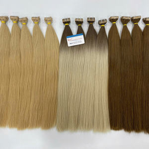 Vente en gros super et double cuticule alignée russe 100% vierge naturelle humaine Remy ruban dans les extensions vendeurs de cheveux humains - Product Image 3