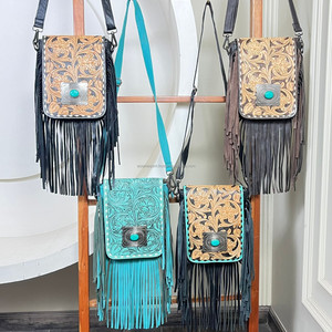 Nouveau sac à bandoulière pour femme, grande capacité, sac à main en cuir véritable avec concho, sac à bandoulière de style western, sac à main - Product Image 5