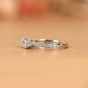 Classic Round Cut Diamond Floral Cluster <b>Ring</b> 0.51CT Lab Grown For Women's 10K Solid Gold Wedding Surprise Gift For Lovers - Product Image 2