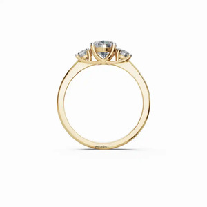 Anillo de Compromiso de Lujo con Tres Diamantes Cultivados en Laboratorio, Corte Brillante, Certificado por IGI, Chapado en Rodio, Oro de 10K, 14K, 18K, Plata 925, 935 - Product Image 4