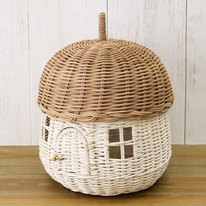 Jouet en rotin artisanal pour enfants, jeu d'intérieur, prix bas, maisonnette en forme de gland avec couvercle amovible - Product Image 1