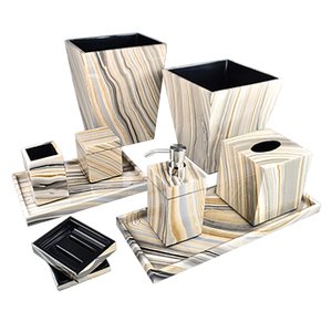 Lacquered bath <b>set</b> washroom <b>bathroom</b> essentials wholesale organizer <b>accessory</b> for countertops - Product Image 1