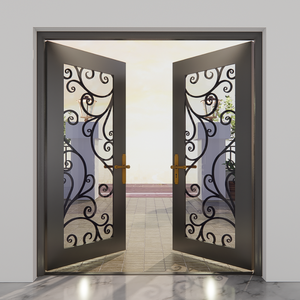 Puerta de Entrada de Hierro Forjado de Primera Calidad, Puerta Frontal Decorativa de Metal con Opciones de Diseño Personalizadas - Product Image 6
