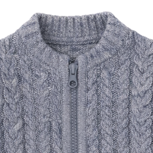 Cardigan en tricot torsadé bleu indigo pour bébé, doux et chaud, à manches longues, boutonné devant, pour nouveau-né, nourrisson et tout-petit - Product Image 4