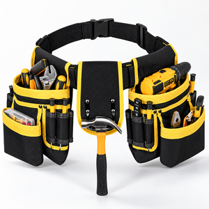 Ceinture porte-outils robuste et réglable avec plusieurs poches, en tissu Oxford durable, organiseur d'outils professionnel pour la taille - Product Image 1