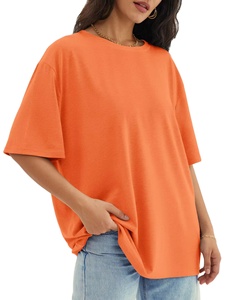 Camisetas de entrenamiento de verano personalizadas para mujer 100% algodón de secado rápido cuello redondo manga corta informal camiseta de gran tamaño - Product Image 2