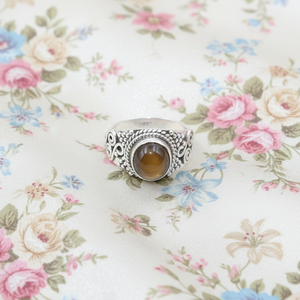 Brown Tiger Eye Gemstone 925 Sterling Silver <b>Ring</b> Handmade Vintage Boho Mens Womens <b>Statement</b> <b>Ring</b> Yellow Gold Plated Jewelry - Product Image 6