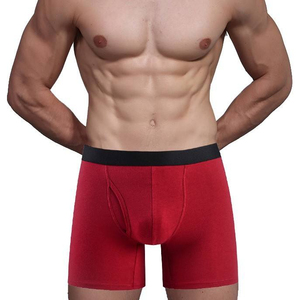 Calzoncillos bóxer elásticos de algodón y elastano para hombre, de talle alto, transpirables, de tela tejida ecológica, diseño antirozaduras, venta al por mayor - Product Image 4