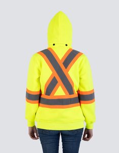 Sudadera con Capucha de Alta Visibilidad para Mujer, con Franjas Reflectantes Amarillas, Ropa de Trabajo de Poliéster, Sudadera de Seguridad Industrial para Trabajo Nocturno - Product Image 6