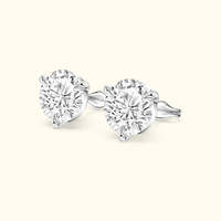 Clarté VVS2 D, Luxe, Pierres cultivées en laboratoire, Plaqué rhodium, Taille brillant rond, 1,0-4,0 carats, 14 carats, Monture Martini, Clous de mariée pour femme, Vente en gros