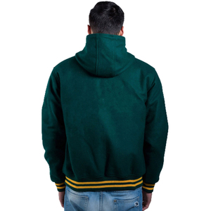Blouson universitaire en toile bleu marine et blanc de haute qualité, personnalisé ODM/OEM, col montant, logo personnalisé, unisexe, style urbain - Product Image 2