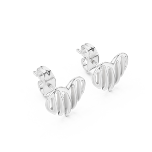 Conjunto de pendientes de corazón modernos en oro blanco macizo de 18 quilates para compromiso, boda, fiesta, San Valentín, eventos glamurosos y uso diario para mujer. - Product Image 2