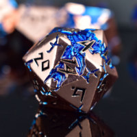 Ensemble de dés polyédriques en métal massif de qualité supérieure, 7 pièces, dés sculptés pour D&D, plusieurs options de couleurs de dragon (bleu / rouge / vert / noir)