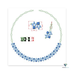 Collier en or rose 23,22 TCW avec diamants de laboratoire taille princesse, poire et marquise, en or massif 18 carats - Product Image 5