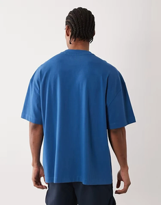 Camiseta de hombre de manga corta, estilo casual, cuello redondo, de algodón, color liso, tejido de punto. - Product Image 6