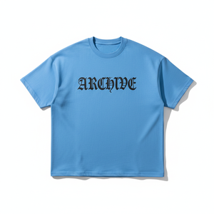 Camiseta de manga corta para hombre Archive Blue, cuello redondo, corte holgado, 100% algodón jersey, estilo casual urbano, anti-bolitas, anti-arrugas - Product Image 1