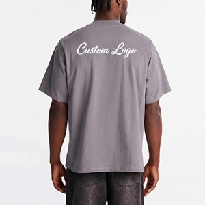 T-shirt unisexe surdimensionné en coton 100% de haute qualité 220 GSM, imprimé et brodé sur mesure, coupe courte pour homme, tricoté - Product Image 2