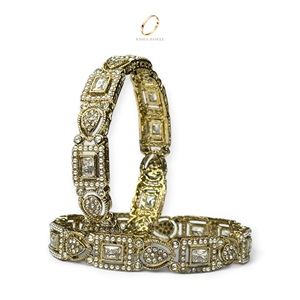 High Quality Indian Wedding Zircon <b>Stone</b> Bangles Antique Gold Plated <b>Bracelet</b> Collection Factory Direct at Wholesale Price - Product Image 1