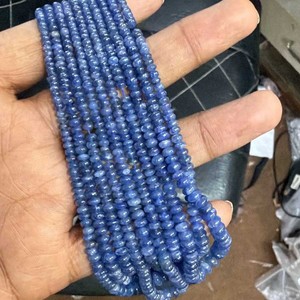Cuentas de Zafiro Birmano en Forma de Rondelle Lisa de 3-6 mm, Color Azul, Alta Calidad, Certificadas por CMA, Jaipurgemshouse, 20 Pulgadas, para la Fabricación de Joyas - Product Image 1
