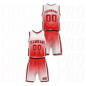 Conjuntos de Uniformes de Baloncesto Personalizados en Rojo Degradado, Poliéster Transpirable, Logotipo Impreso, Último Modelo de Uniforme de Baloncesto para Equipos - Product Image 3