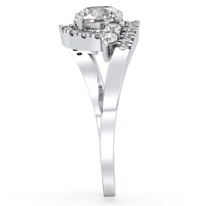 Anillo Halo REYES de Lujo en Plata de Ley 925 Chapado en Oro Amarillo con Moissanita de 1.05Ct para Mujer, Regalo de Boda o Compromiso, Joyería - Product Image 5