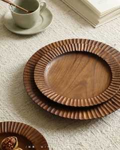 Handcrafted Mango Wood Charger <b>Plate</b> with Safe Surface for Food & Cakes Biodegradable Eco-Friendly Unique Carved Artistic Design - Product Image 1
