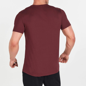 บริการ OEM เสื้อยืดแขนสั้น สีพื้น ปรับแต่งได้ ระบายอากาศดี สไตล์สตรีท ผ้ายืดสแปนเด็กซ์/โพลีเอสเตอร์ เสื้อยืดผู้ชาย - Product Image 2