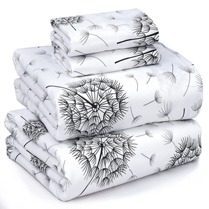 Parure de lit moderne imprimée 100% coton 300TC respirante toutes saisons à motifs floraux - Product Image 2