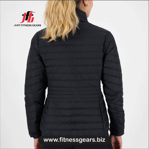 Women's <b>quilted</b> puffer jacket Winter solid color polyester Full sleeve stand collar <b>Wadding</b> - Product Image 3
