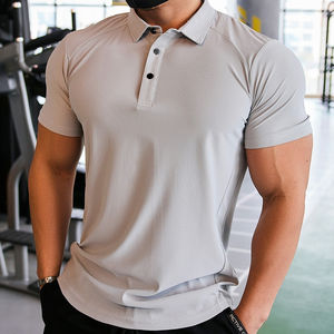 T-shirt de sport unisexe en gros, personnalisable avec logo imprimé sur le devant, manches courtes, pour le golf, 100 % coton, séchage rapide, pour homme - Product Image 1