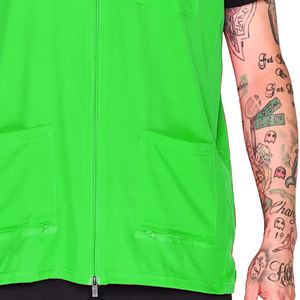 Chaleco sin mangas para barbero, color verde, con cremallera y bolsillos, ecológico, impermeable y transpirable, de poliéster, para uso en salón. - Product Image 4