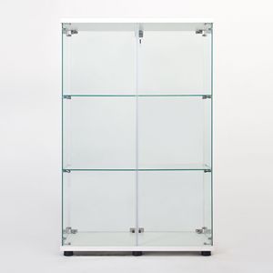 Vetrina Bianca a Due Ante con 3 Ripiani per Librerie - Product Image 4