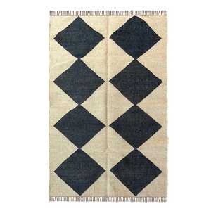 Tapis de sol imprimé pour la méditation, tapis kilim tissé sur mesure en jute et laine, idéal pour les salles de prière et les maisons - Product Image 2