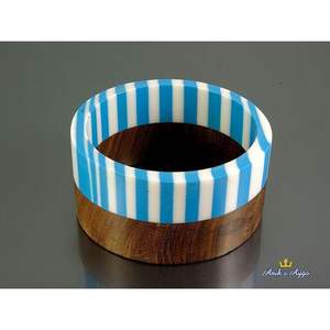 Bracelets artisanaux en résine et bois avec texture de bois naturel, composants de bijoux faits à la main - Product Image 6