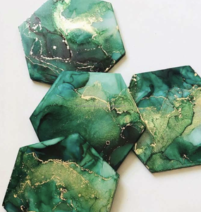 Nouveau style de sous-verres de bonne qualité en bois et résine résine résine époxy meilleur sous-verre pour le bureau et la maison - Product Image 1