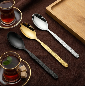 Ensemble de fourchettes texturées en acier inoxydable de luxe, vaisselle décorative pour la cuisine, couverts de table, couverts de restaurant, hôtel, cadeau, vaisselle de dîner - Product Image 4