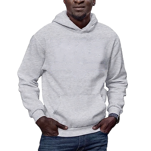 Men's Winter Hoodie Solid Color Kangaroo Pocket Elastic Drawstring Adjustment Casual Sporty Style <b>Zip</b> Closure 100% Digital - Product Image 4