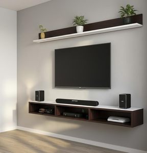 Panel Setup <b>Box</b>, LCD Cabinet, Stand Wall, Panel, and Wooden Wall Mounted Unit, Engineered Wood Wall Mount Unit/Stand - Product Image 3