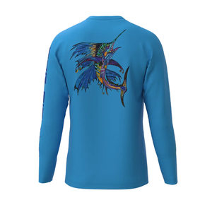 Camisa de Pesca de Manga Larga para Adultos, Impresión por Sublimación, UPF 50, Estampado Animal, 180g, Diseño de Logotipo en la Espalda, Ropa para Exteriores, OEM, ODM - Product Image 4