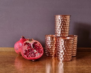 Hammered Design Copper Mug Classic <b>Drinkware</b> For Water Beer Moscow Mule Serving Ayurvedic Health Use Kitchen Bar And Decor Gift - Product Image 4