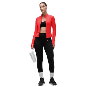 Women's Slim Fit Workout Jacket <b>Long</b> <b>Sleeve</b> Zip Up Lightweight Stretch Yoga Skinny Fit Cover Up <b>Top</b> - Product Image 4