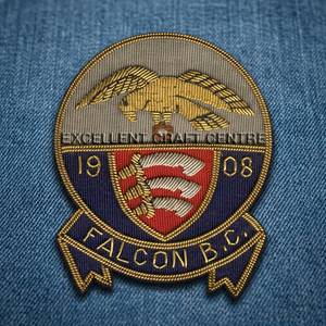 Falcon B.C. 1908 Embroidered Circular <b>Sew</b>-On Badge Style Fabric Patch for Garment - Product Image 6