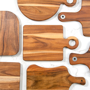 Planche à découper en bois d'acacia avec poignée, compatible lave-vaisselle, écologique, pour la cuisine, le service de fromages et d'aliments, et plateau à charcuterie - Product Image 2