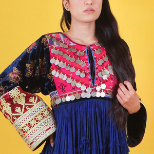 Vestido afgano tradicional para mujer, bordado a mano, largo, elegante, étnico, para festivales, bodas y celebraciones. - Product Image 3