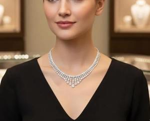 Collar de Diamantes de Diseño de Excelente Calidad para Mujer, Aspecto Premium, para Ocasiones Especiales, Suministro Disponible en Todo el Mundo - Product Image 2